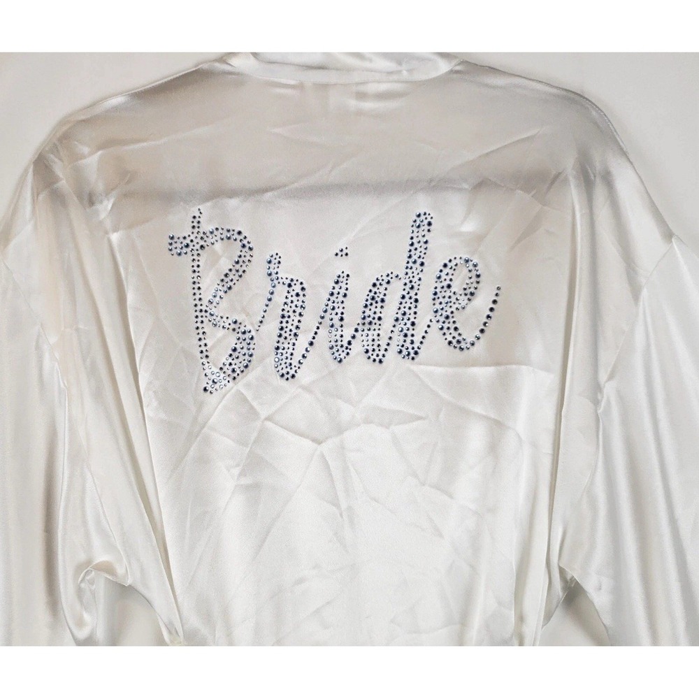 Victorias Secret Satin Luxe Kimono Bride Robe Womens One Size‎ Blue Bling